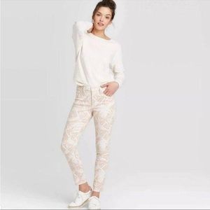 Tan Snake Skin Print Jeans
